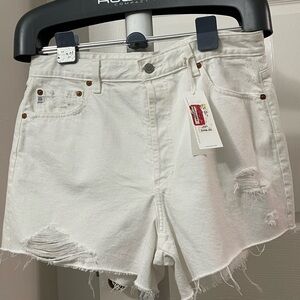 AG  Adriano Goldschmied White Denim Shorts Size 31 NWT
